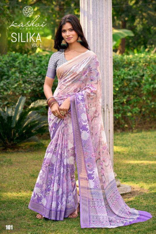 Kashvi silika vol 1 Saree wholesale market in Mumbai
